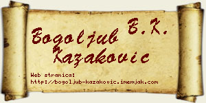 Bogoljub Kazaković vizit kartica
